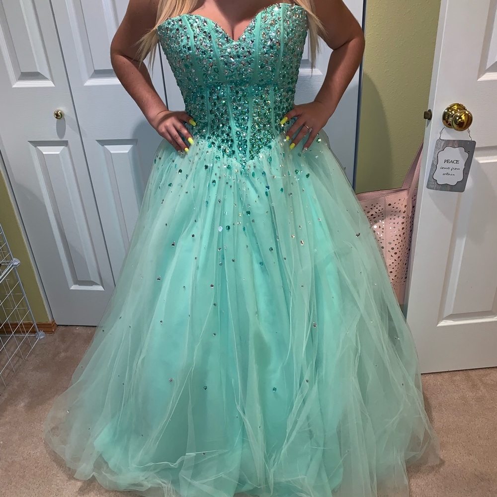 Blue ballgown